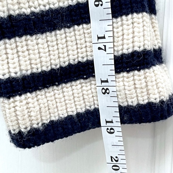 Rails Claudia Cream Navy Stripe Cashmere Wool Mock Neck Sweater Womens XS - Picture 9 of 12